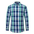 thumbnail image 2 of PEASKJP Men's Long Sleeve Dress Shirt Print Casual Button Down Shirt (Navy,42), 2 of 4