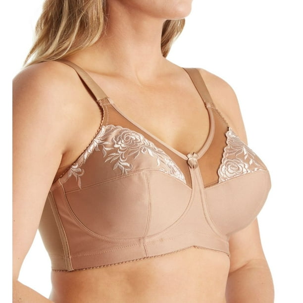 Elila Womens Embroidered Microfiber Wire-Free Bra Style-1301