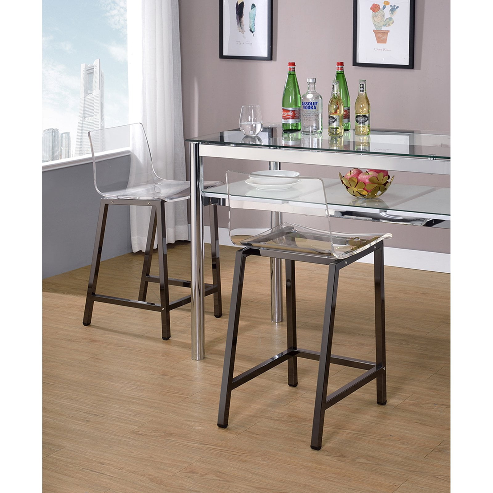 Pure decor clear on sale acrylic counter stool