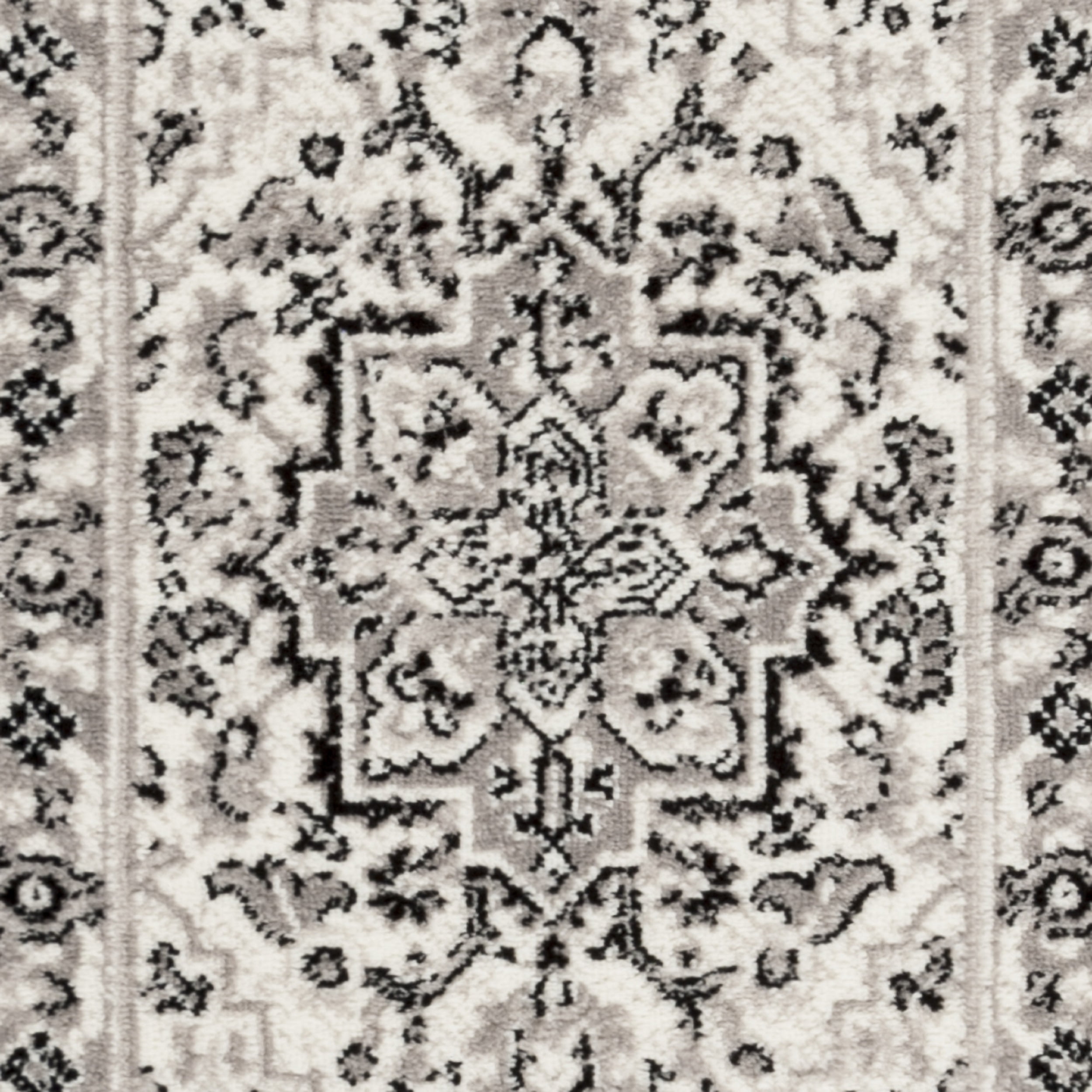 SAFAVIEH Skyler Collection 2' x 12' Grey/Ivory SKY126K Boho Chic Distressed Medallion Non-Shedding Living Room Bedroom Runner Rug