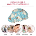 thumbnail image 7 of Yiaed White Geese and Flower Print Reusable Shower Cap & Bath Cap & Lined, Oversized Waterproof Shower Caps Designed for all Hair Lengths, 7 of 7