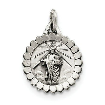 Sterling Silver Engravable Saint Jude Thaddeus Medal