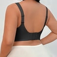 thumbnail image 4 of Alun Womens Wireless Jelly Bras Plus Size Seamless Smoothing Thin Padding T-Shirt Bra with Heart-Shaped Hollow Design Full Coverage Push up Soft Comfort Everyday Bralettes Black XXXXL, 4 of 8