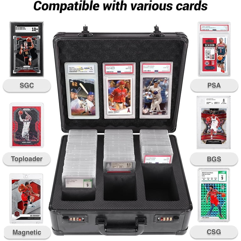 EAYSG Graded Card Storage Box with Coded Lock, 120 BGS SGC PSA