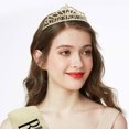 thumbnail image 2 of Sparklane Pink Birthday Crown and Sash Set, Women's Princess Birthday Accessory, One Size, Female, Girls, 2 of 15