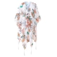 thumbnail image 4 of Fesfesfes Coverups for Women Kimono Beach Swimsuit Cover Up Chiffon Cardigan Summer Floral Print, 4 of 7