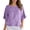 Light Purple, variant on Cotton Linen T Shirts for Women 2026 Summer Casual Lightweight Elbow Sleeve Crewneck Ruffle Hem Plain Tee Shirt Beach Tops