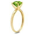 thumbnail image 2 of 1 ct Round Cut Natural Peridot Solitaire 18K Yellow Gold Womens Engagement Ring, 2 of 5