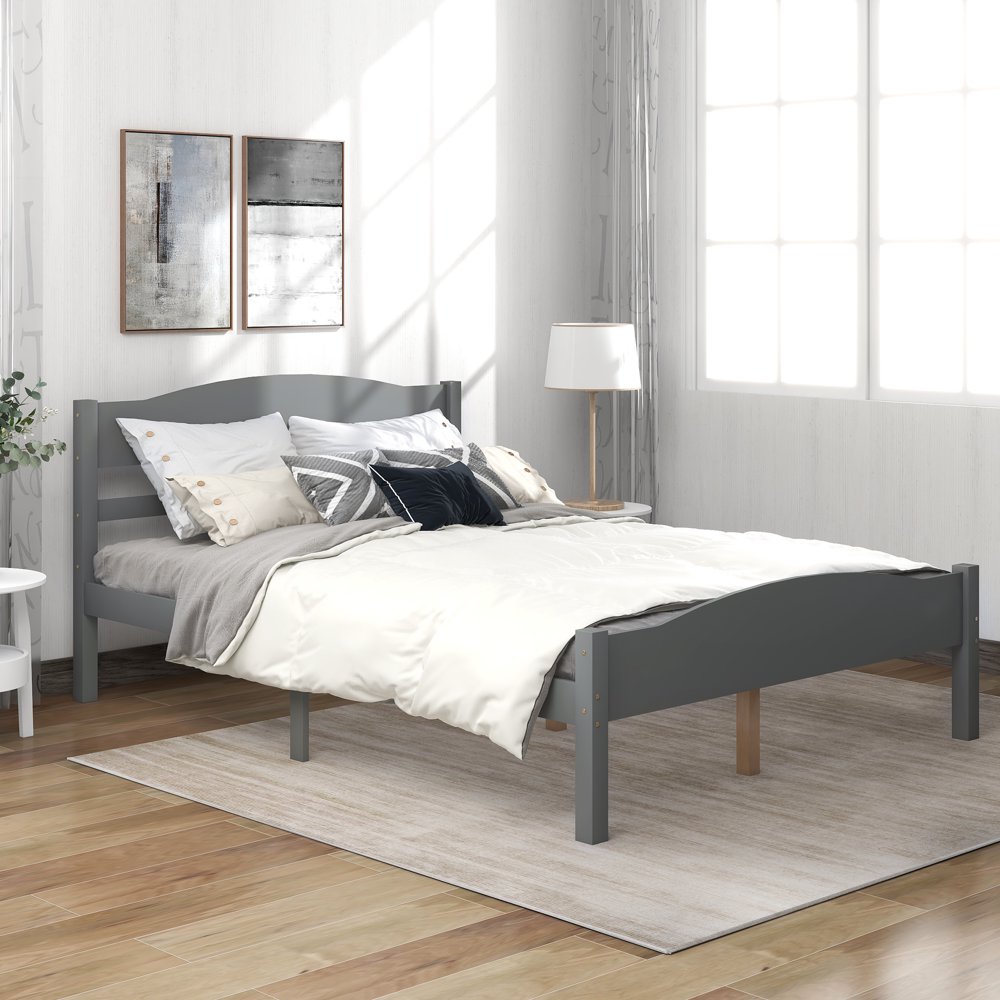 Full Bed Frame No Box Spring Needed, Modern Bedroom Furniture Wood