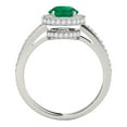 thumbnail image 4 of Aonejewelry 1.35 Ct. Antique Design Halo Emerald and Diamond Engagement Ring In 14k Solid White Gold, 4 of 4