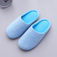 thumbnail image 5 of Naierhg 1 Pair Winter Slippers Unisex Couple Slippers Homewear Anti-slip Plush Soft Thick Warm Soft Thick Soles Slient Slide Flat Floor Shoes for Home Blue, 5 of 7