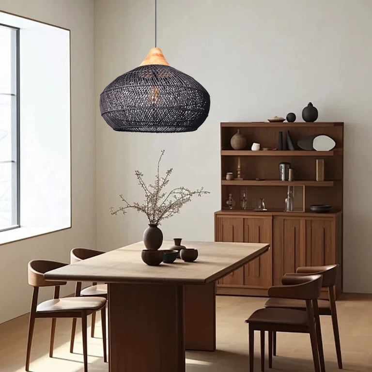 Arturesthome Wabi Sabi Style Retro Dining Room Chandelier Rattan