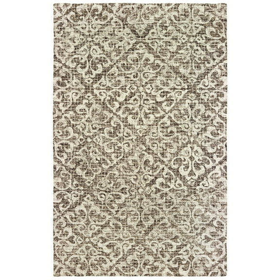 Oriental Weavers Tallavera Area Rug 55607 Brown Scrolls Petals 3' 6" x 5' 6" Rectangle