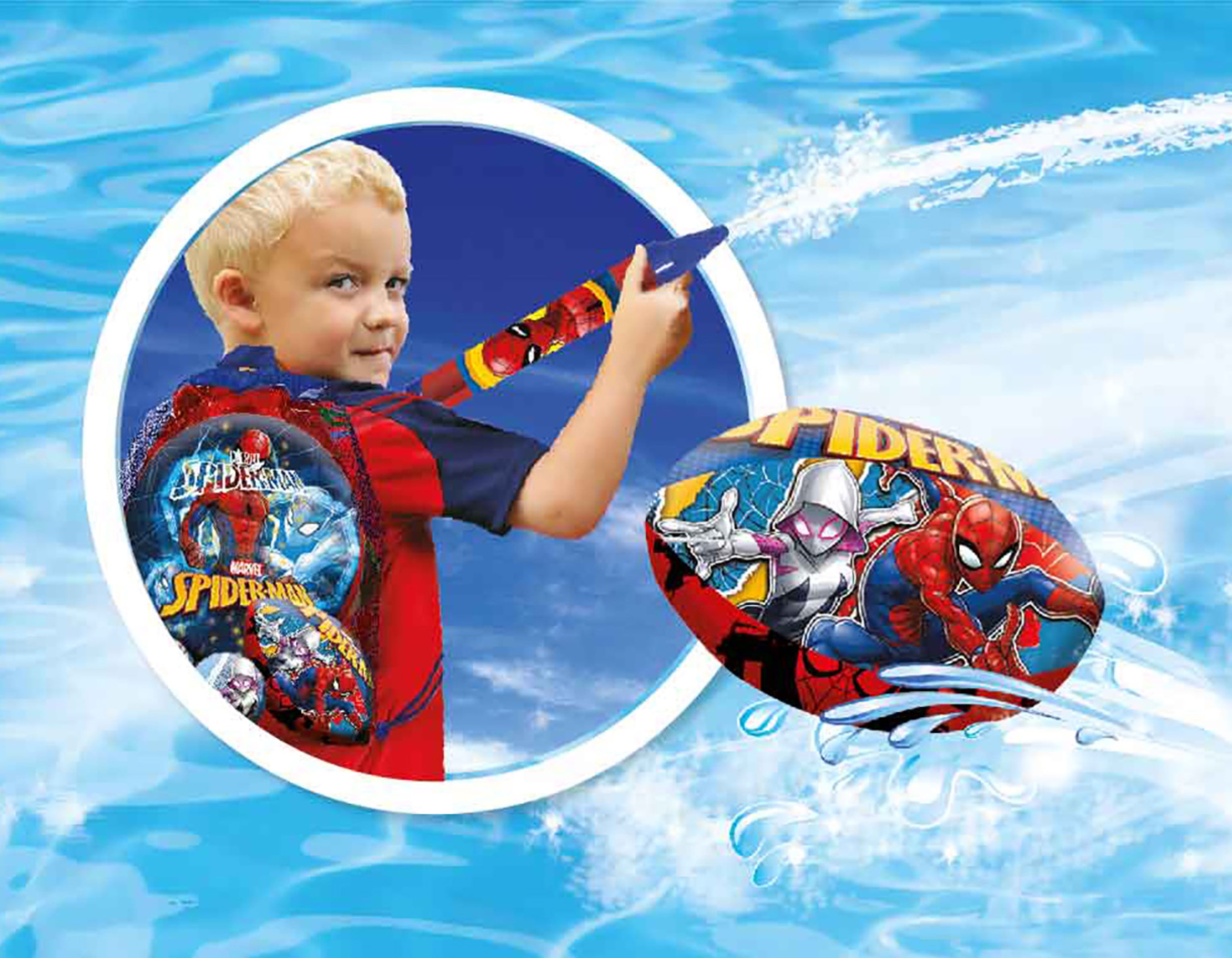 Spider Man Splash & Blast Fun Pool Toy Set, for Child Ages 3+