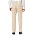 thumbnail image 3 of INSPIRE CHIC Men's Plaid Dress Pants Regular Fit Flat Front Checked Trousers Khaki 32, 3 of 6