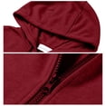 thumbnail image 5 of Nestiefly Men's Oversized Zip Up Relaxed Fit Hoodie Fleece Fall Long Sleeve Winter Jackets with Pockets Wine XL, 5 of 5