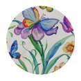 thumbnail image 4 of WYYP Flowers Butterfly Watercolor Painting Round Tablecloth Washable for Home Kitchen Outdoor Decoration 100% Polyester Fiber Outdoor Picnic Camping and Indoor Kitchen Dining Party White, 4 of 8