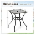 thumbnail image 3 of 37” Height Bistro Table with Umbrella Hole, Tempered Glass Top & Wicker Covered Edge, Counter Height Square Outdoor Bar Table for Garden, Patio, Poolside & Deck, 3 of 7