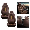 thumbnail image 2 of Tuqiang Front car seat covers leather. for Mercedes-Benz for E200 2000-Present 2 Seats Airbag Compatible Waterproof Front Rear Cushion Protector with Pollow and Headrest Coffee, 2 of 5
