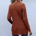 thumbnail image 3 of 2023 Clearance Women‘s Open Front Cardigan Sweaters  Fashion Long Sleeve Button Down Cardigans Fall Winter Cable Knit Chunky Warm Outwear Coats with Pockets, 3 of 9