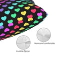 thumbnail image 3 of Gaeub Rainbow Hearts Print Double Sided Plush Decorative Throw Pillow Cover, Sofa Cushion Cover, Plush Cushion Cover，Excluding Pillow Core-16"x24", 3 of 6