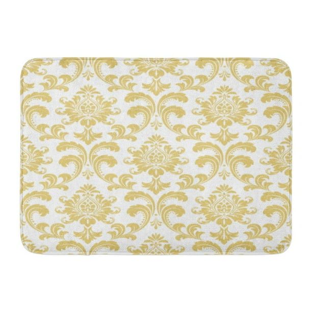 LADDKE Royal Floral Pattern Baroque Damask White and Gold Victorian