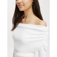 thumbnail image 6 of LMLYSoH Women's Off Shoulder Sweaters Classic Long Sleeve Solid Color Knit Pullover Slim Fit Tops, 6 of 7