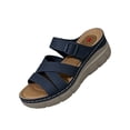 thumbnail image 3 of Domuza Women's Casual Walking Athletic Slide Sandals Slip On Casual Comfortable Arch Support Lightweight Summer Beach Sandal Blue 6.5（EU-37）, 3 of 6