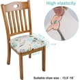 thumbnail image 3 of Stretch Chair Seat Covers Set of 4, Removable Washable Dining Chair Covers Anti-Dust Dining Room Chair Protector Cover Seat Cushion Slipcovers (4, Flower-Cyan), 3 of 6