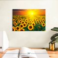 thumbnail image 3 of Elephant Stock Sunset With Sunflowers Wall Art - Horizontal Canvas Wall Art - Hallway Wall Decor - Nature Canvas - Orange And Yellow Decor - 12" x 8", 3 of 8