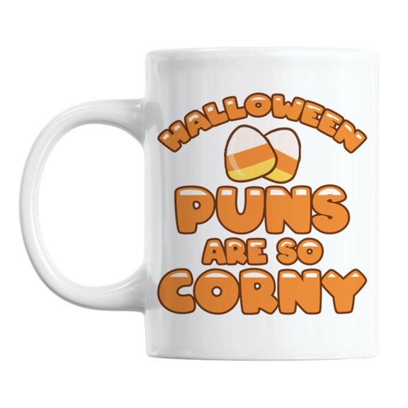 Halloween Puns Are So Corny White Ceramic Coffee & Tea Mug Cup (11oz)