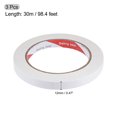 thumbnail image 2 of Unique Bargains 12mm x 30m/98.4ft Double-Sided Adhesive Tape Paper Backing 3 Rolls, 2 of 5