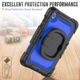 thumbnail image 4 of Case for Lenovo Tab M8 4th Gen 2024/2023 (TB-301FU, TB-300FU), 360 Rotating Stand Handle Pencil Holder Shoulder Strap Heavy Duty Shockproof Cover, Dark Blue PC, 4 of 7