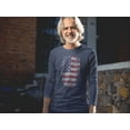 thumbnail image 3 of Old Glory Mens 4th of July American Flag Pride Thumbprint Long Sleeve Graphic T Shirt, 3 of 6