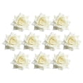 thumbnail image 2 of Cabeza de rosas artificiales de flores artificiales de 10pcs para decoración blanca, 2 of 9