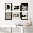 thumbnail image 2 of PixonSign Framed Canvas Print Wall Art Set - Duotone Portrait Botanical & Humanities Pattern - Set of 6 Abstract Geometric Minimalism Poster Cultural Art Wall Décor - 12"x16"x6 Black, 2 of 5