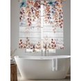 thumbnail image 4 of Fall Orange Blue Leaf Sheer Curtains 2 Panels Set Farmhouse Leaves Sheer Window Curtains Light Filtering Rod Pocket Voile Drapes for Bedroom Living Room 52"x63", 4 of 8