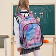 thumbnail image 7 of FORMRS Unisex School Backpack 17" Student Travel Bag with Laptop Compartment, Watercolor Blue Marble Pattern, 7 of 7