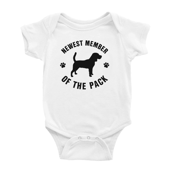 Newest Member of The Pack Beagle Dog Funny Infant Boys Girl Baby Bodysuit