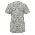 thumbnail image 2 of Green Town Scrubs for Women V-Neck Scrub Top - Print Tops, 3 Pockets, Easy Care Uniforms, 2 of 6