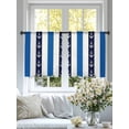 thumbnail image 3 of Sea Anchor Black Blue Stripes Sheer Curtains 45 Inch Long 2 Panels, Black White Stripe Decor Light Filtering Rod Pocket Curtains, Sheer Voile Drapes for Living Room Bedroom, 52"x45", 3 of 8