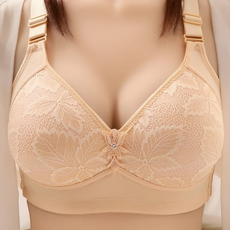 

Azrian Full Figure Plus Size Bras for Women Strapless Bra Woman s Comfortable Lace Breathable Bra Underwear No Rims on Sell Clearance
