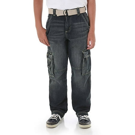 Wrangler - Jeans Co. Husky Boys' Belted Fashion Cargo Jeans - Walmart.com