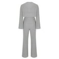 thumbnail image 5 of Bixock Women Fall and Winter Outfit Set,Women Two-piece Set,Women Fall and Winter Outfit Set Striped Knit Round Neck Long Sleeve Top and Pants Loungewear Set, 5 of 5