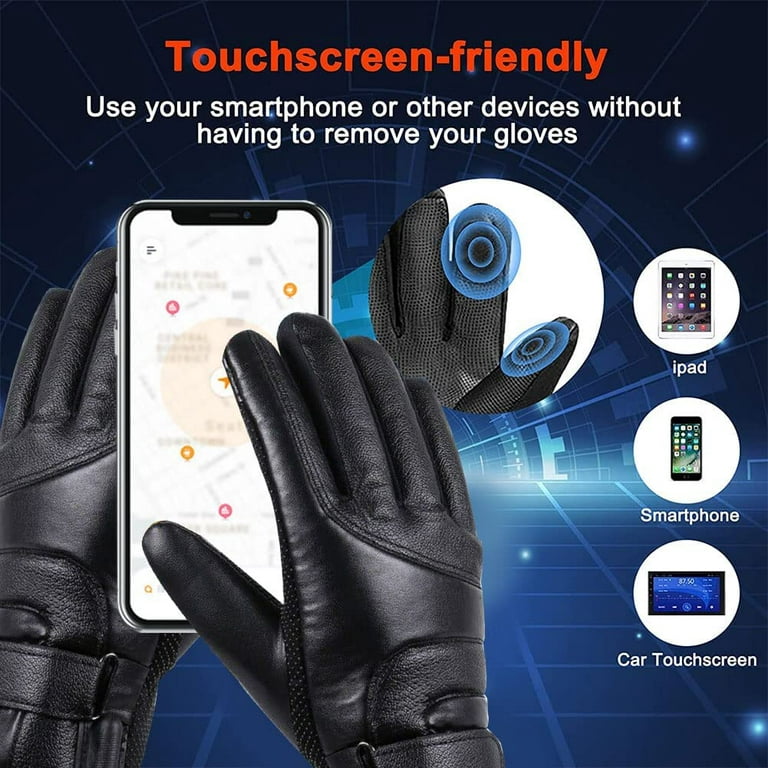 Heated Gloves, Rechargeable Heating Gloves, Winter Touchscreen Warm Gloves  for Women and Men, Waterproof Touchscreen USB Heating Gloves for Motorcycle  Fishing Hiking Cycling Skiing 