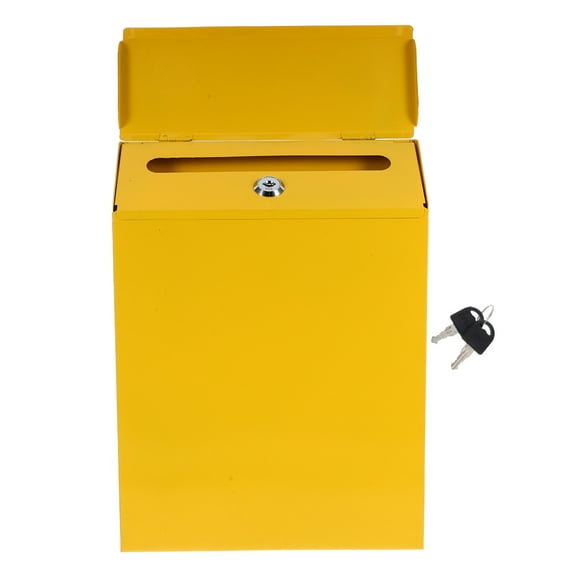 YUNLIGHTS  Mailbox with Post for outside Modern Secured Postbox Office Yellow