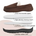 thumbnail image 3 of NCCB Boys Moccasin Slippers Girls Memory Foam House Shoes Plush Lining Non Slip Bedroom Slippers Indoor Outdoor Brown 4 Big Kid, 3 of 7