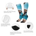 thumbnail image 3 of Sikiie Ice Blue Coastal Lion Knee Socks, High Socks Long Stretchy Sock Women Knee High Stocking, Long Socks for Women, 3 of 6