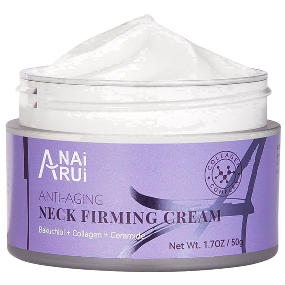 ANAiRUi Neck Cream,  Hydrating Daily Neck Moisturizer with Bakuchiol & Ceramides for Smoother-Looking Skin, 1.7 oz