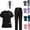 Black, variant on HAJWOH Scrubs For Women Set Stretch V-Neck Scrub Tops & Pant Quick Drying Solid Medical Nurse Uniform with Pockets
